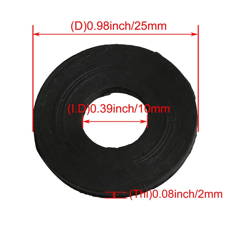 50pcs Rubber Flat Washer Gasket Seal Rings 20mm OD 10mm