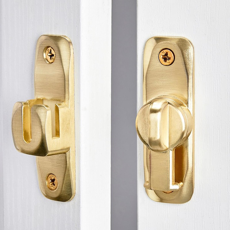 Wocoe Gold 90/180 Degree Barn Door Lock - Zinc Alloy