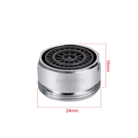 Ibergrif 6 Stück M24 Perlator mit Neoperl-Filterelemen, Strahlregler Wassersparen, Wasserhahn Aufsatz 7-Schichten-Filtration, Wasserhahn wassersparer, M91005, Silber