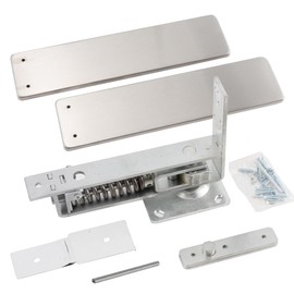 Double Action Spring Hinge with Cover Plates,Top Pivot Hinge for Wood Door,self-Closing & Unique Stop.Load Max 100lb Door