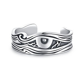 CHENGHONG Viking Ring Men's Silver 925 Adjustable Rings Celtic Viking Jewellery Rune Amulet Jewellery Birthday Gifts for Men, Silver