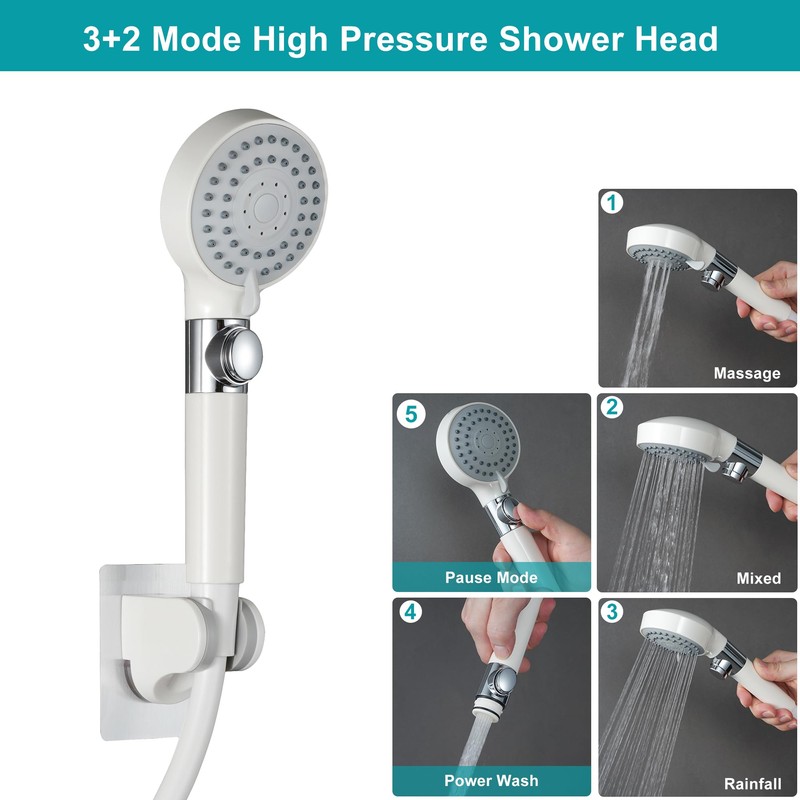 GwernKB RV Shower Head with Hose,5-mode High Pressure Shower Head