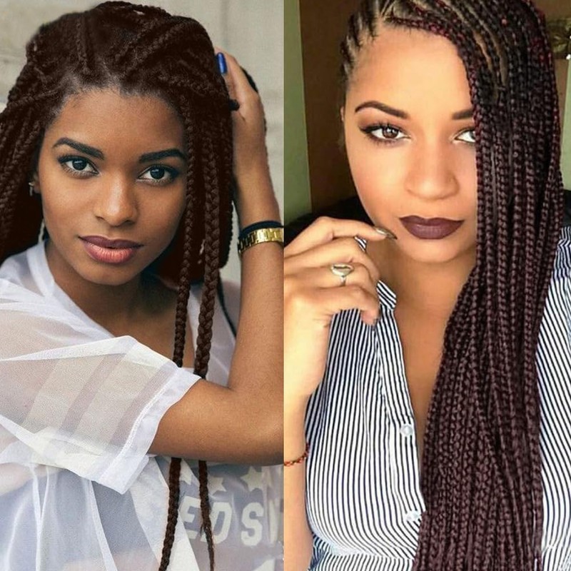 FDEETY Braids Extensions 60 cm Synthetic Hair for Braiding Extensions