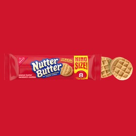 Nutter Butter Peanut Butter Sandwich Cookies, King Size, 3.5 oz