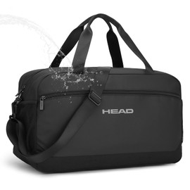 HEAD 40L Waterproof Travel Duffel Bag for Men & Women, Large Sport Gym Bags for Fitness/Weekender Overnight, Lightweight Luggage Shoulder Bag for Business/Workout/Trip, Black