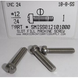 AMERICANINTEGRATEDSUPPLY.COM #12-24x1 Fillister Head Slotted Machine Screws 18-8 Stainless steel (10)