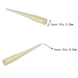 Eowpower 1000 Pcs Clear Yellow 200UL Laboratory Lab Plastic Liquid Pipette Pipettor Tips