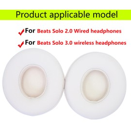 Replacement Ear Pads Compatible with Beats Solo 2.0 Solo 3.0 Wireless Headphones Soft Comfort Protein Leather Memory Foam Resilient（Pink）