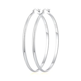OOOPEL Silver Hoop Earrings For Women Big Silver Hoops Large Sterling Silver Hoop Earrings For Women Lightweight 925 Sterling Silver Post
