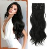 Sofeiyan Clip-In Extensions, 4 Pieces, 50 cm Long Wavy Hair
