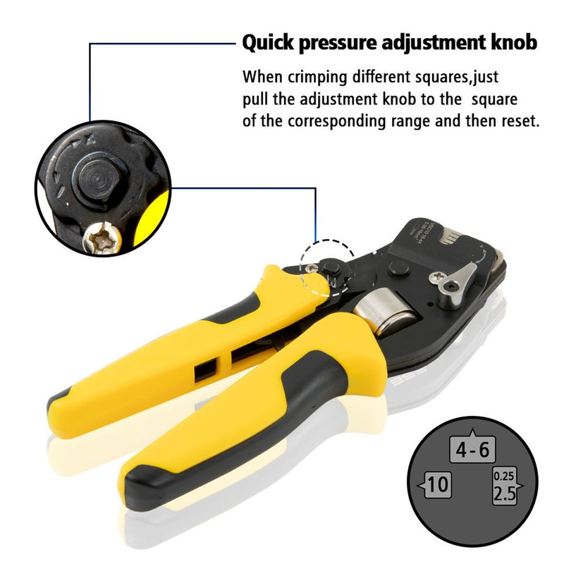 Ratcheting Wire Crimper Self Adjusting E Tube Manual Multifunction Crimping