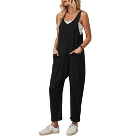 YOKGO Jumpsuits for Women Tank Casual Sleeveless Loose Overalls Wide Leg One Piece Long Pants Romper
