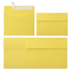PATIKIL 24Pack A2 Envelopes, Self Seal Yellow Invitation Envelopes for Postcard Wedding Greeting Cards Photos Announcement Mailing, 4-3/8" x 5-3/4" Size