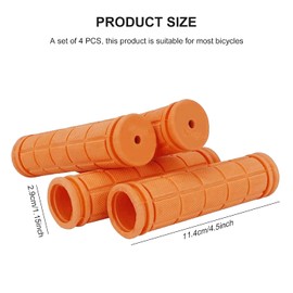 Bicycle Handlebar Grips - Colorful Rubber Mushroom Grips for BMX/MTB Mountain Bike Fixed Gear Handle - Soft Rubber Bicycle Accessory (Orange, 2 Pairs)