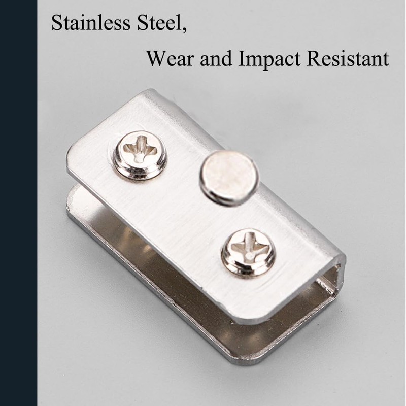 TopHomer 4PCS Glass Clip Strike Plate Magnetic Rectangular Glass Clamp