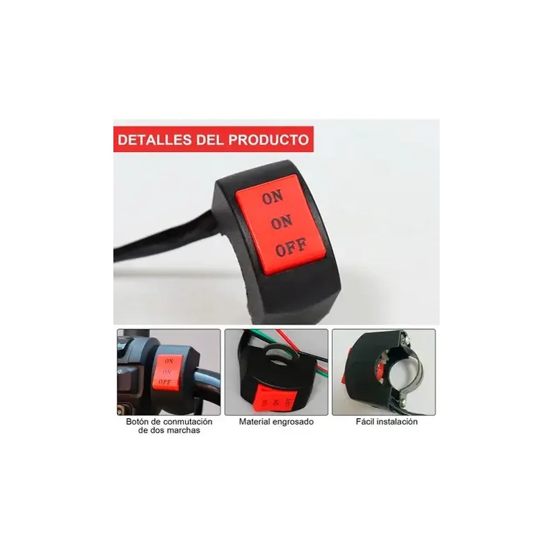 Switch De 3 Pasos C Cable Para Faros Auxiliares