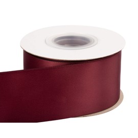 Double Faced Satin Ribbon, 50mm X 22M, Solid Polyester Craft Ribbon, Perfect for Gift Wrapping, Crafts, Wedding Party Ceremony Decoration, Floral Arrangement, Sewing (Burgundy)