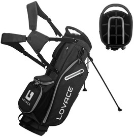 LOVACE 14-Way Golf Stand Bag, Lightweight Golf Bag with Stand for Men and Women (Black)