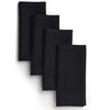 Signature Linen™ de D'Moksha, 100% Lino Puro Negro Servilletas Juego
