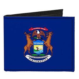 Buckle-Down Canvas Bi-fold Wallet-Michigan Flag, Multicolor, One Size