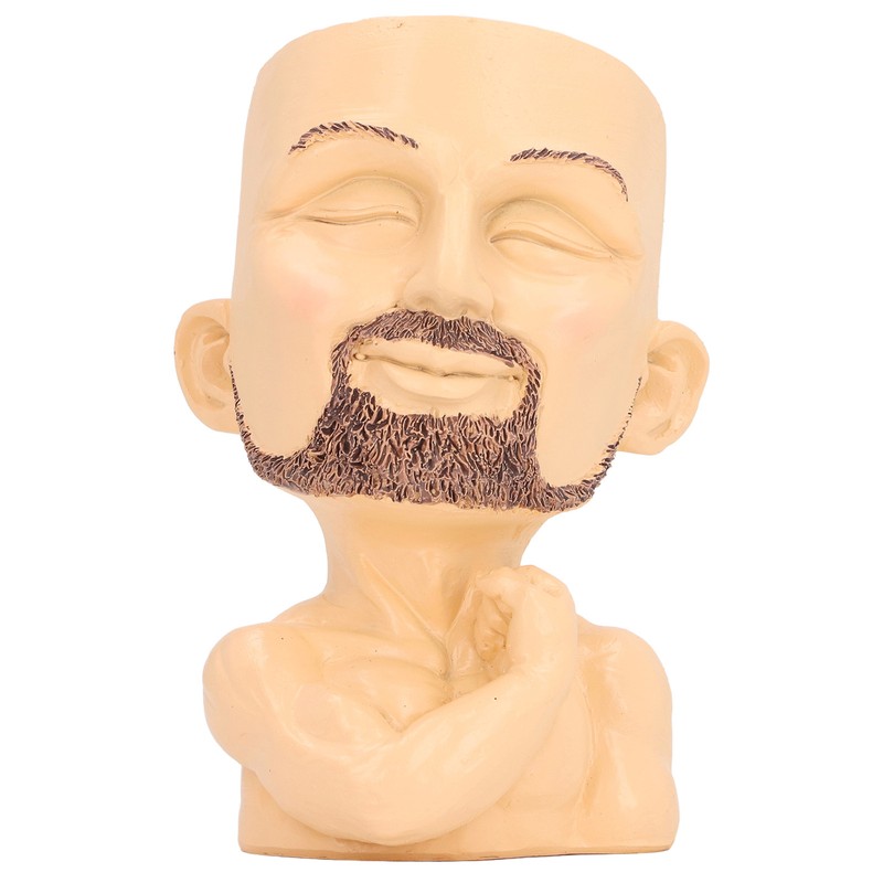 Face Planter Pot with Drainage Hole Man Face Flower Pot