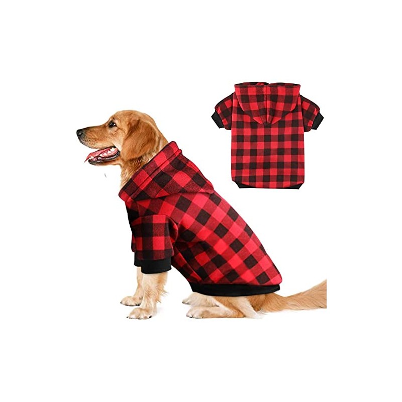 Sudadera con Capucha para Perro a Cuadros, suéter para Perros
