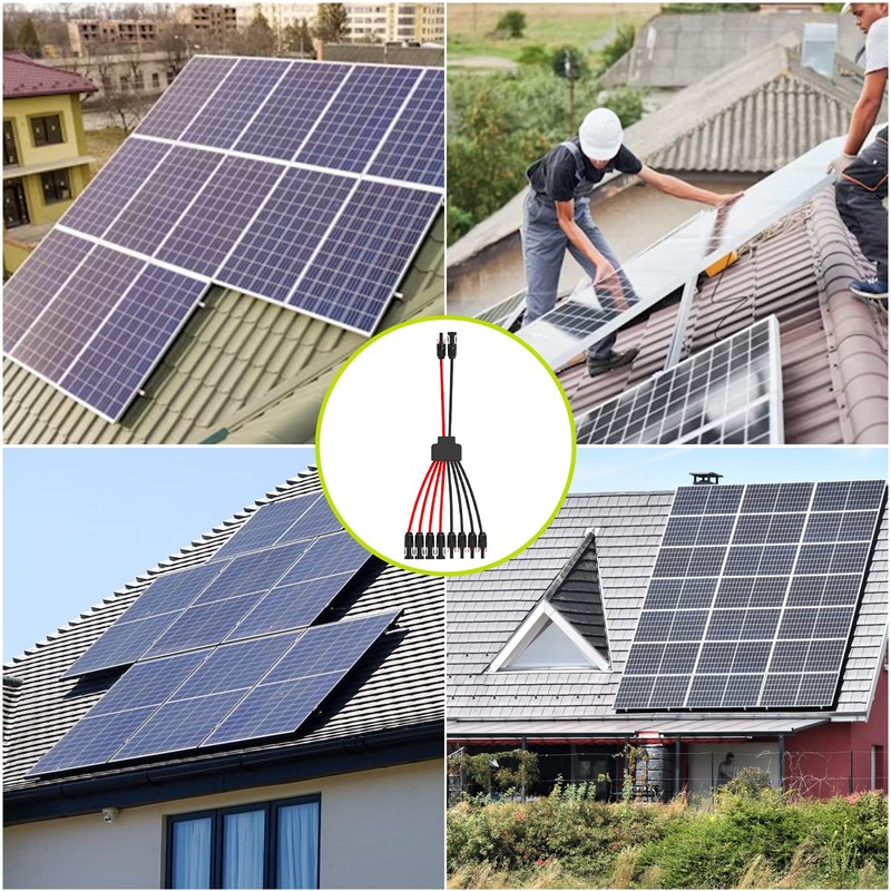 JXMXRPV Solar Connectors for 4 Solar Panels,Tool-Free Solar Panels Connectors,Waterproof