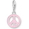 THOMAS SABO 925 Sterling Silver Pink Enamel Peace Sign Charm,
