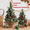 RHQFDM 20 Pieces Realistic Artificial Pine Sprigs with Red Berries