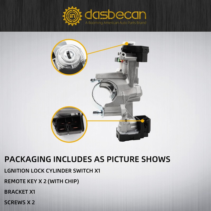 Dasbecan 39730-T2A-A0 Ignition Switch Lock Cylinder Housing Assembly with 2