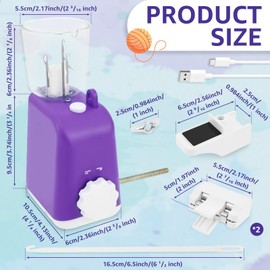 Foppla Electric I-Cord Knitting Machine I-Cord Maker Electric Yarn Knitter Efficient Automatic Yarn Spinner Tool Large Capacity Roller Knitting Craft Accessory for Beginner Adults Home Crafts(Purple)