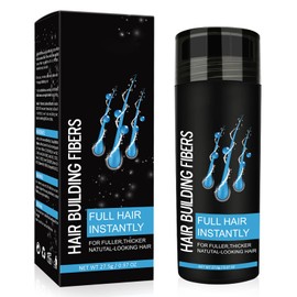 Streuhaar zur Haarverdichtung, Hair Fibers Streuhaar Männer Frauen bei Haarausfall, Faser-Haarpulver zum Sofortigen für Haarausfall und lichtem Haar, 27.5g (Schwarz)