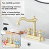 Bathroom Faucet Brushed Gold GGStudy 2 Handles 4 Inches Centerset