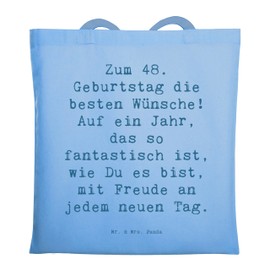 Mr. & Mrs. Panda Tragetasche Spruch 48. Geburtstag - Geschenk, zusammen feiern, Geburtstag Geschenkideen, Beuteltasche, einmalige Geschenke,