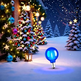 YFALATSTNRK 5 Pack Blue G40 LED Christmas Replacement Light Bulbs (Blue)