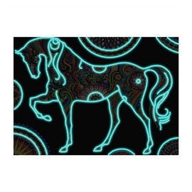 Songdao Luminous Diamond Painting Children, 5D DIY Set, Painting by Numbers Diamond Girls Adults, Diamond Pictures Arts Craft for Home Wall Decor (Horse)