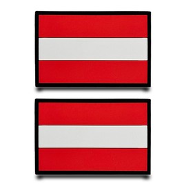 Pack of 2 PVC Austria Funny Patch Removable Patches with Nylon 3D Tactical Flag Patch Applique for Baseball Cap Bags Jacket Backpacks Outdoor Vest Clothing