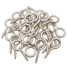 1 Inch Small Screw Eyes Metal Screw Hooks Ring Screws Fasteners Hardware Tools 120 Pcs.