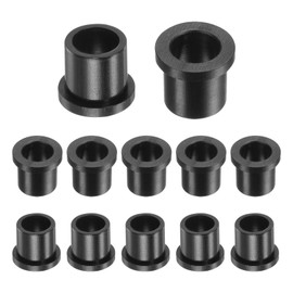 sourcing map 12pcs Flanged Sleeve Bearings Plastic Bushings ID 9.6mm x OD 12.7mm x Length 13.4mm Nylon Bushings, Black