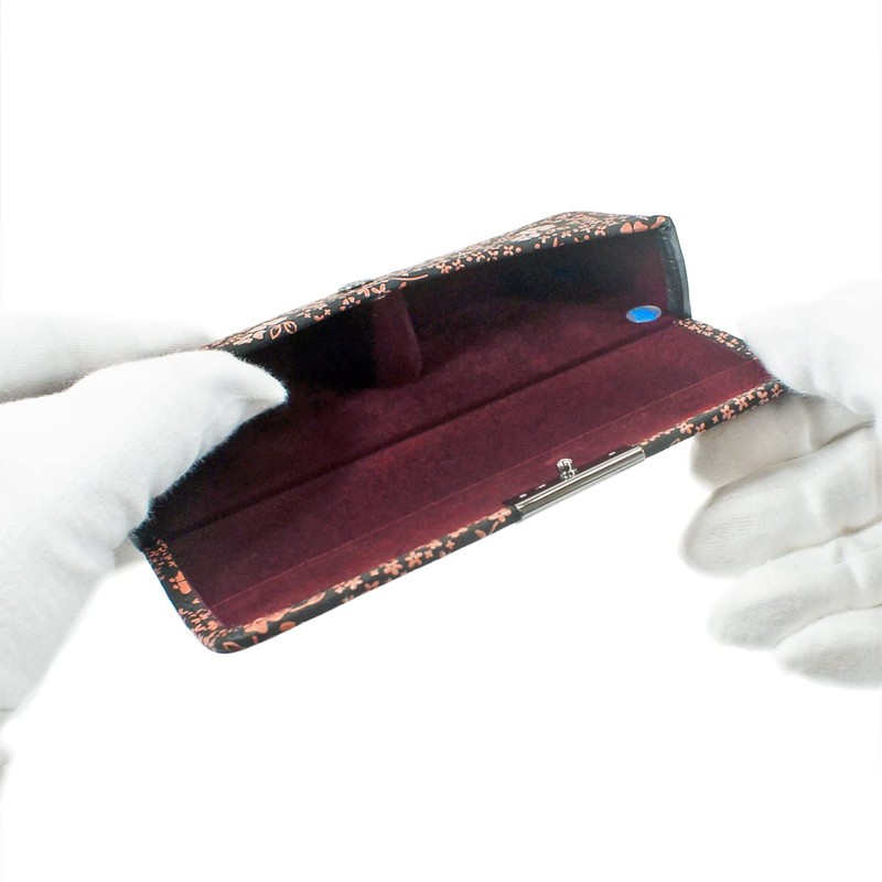 Indenya 4206-51-166 H Glasses Case, Deer Leather, Black Background x