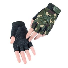Long Keeper Kids Half Finger Sports Gloves Anti-Slip Cycling Gloves for Boys Girls for Bike Scooter Skateboard (Camon-M)