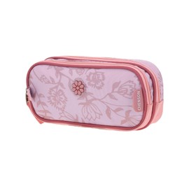 Chenson Lapicera Rosa Floral Sublimado 2 Compartimentos Cierre Cremallera 7 cm x 1 cm x 7 cm 3 Meses Garantía Moderno Bolígrafo