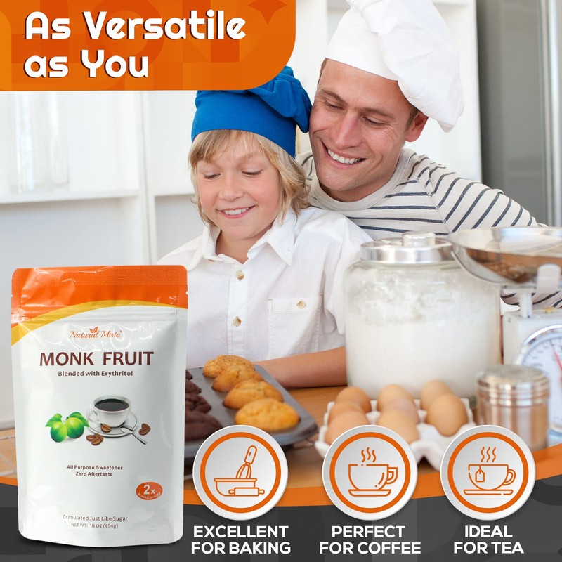 Monk Fruit Zero Calorie Sweetener (2x Sugar Sweet, Original), 16