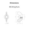 M6(6mm) Wing Nuts - Steel (Pack of 5)