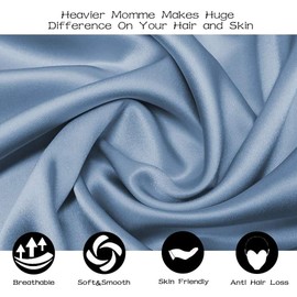 Adubor Silk Pillowcase 2 Pack for Hair and Skin with Hidden Zipper, Both Sides 23 Momme Silk Pillow Case, Queen Size 20×30 inches, 2PCS, Gray Blue