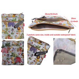 Kamay's Hot Yoga Bags Water/Sweat Proof Bag Waterproof Zipper Wet Bag for Yoga Towel Hand Towel and Gym Clothes (Animal Pattern)