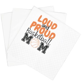SharkBliss Funny Basketball Quotes Cocktail Napkins, 100 Pack Loud And Proud Basketball Mom Saying Disposable Beverage Bar Paper Cocktail Napkins For Party Table Decor 2-Ply, 5x5" (Loud Proud Mom)