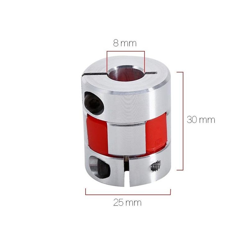 Shaft Coupling Flexible Elastic Coupler 8 x 12 mm Clamp