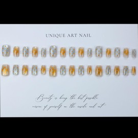 Domiya Nail Tips, 30 Pieces, Ballet, Popular, Nail Stickers, Cute False Nails, 3D Nails, Round Tip, Fashion, Wedding Nail Tip, Bride Nail (MJ-935)