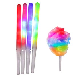 LED Glowing Sticks Colorful Glowing Cotton Candy Cones for Cotton Candy Machine Light Up Sticks